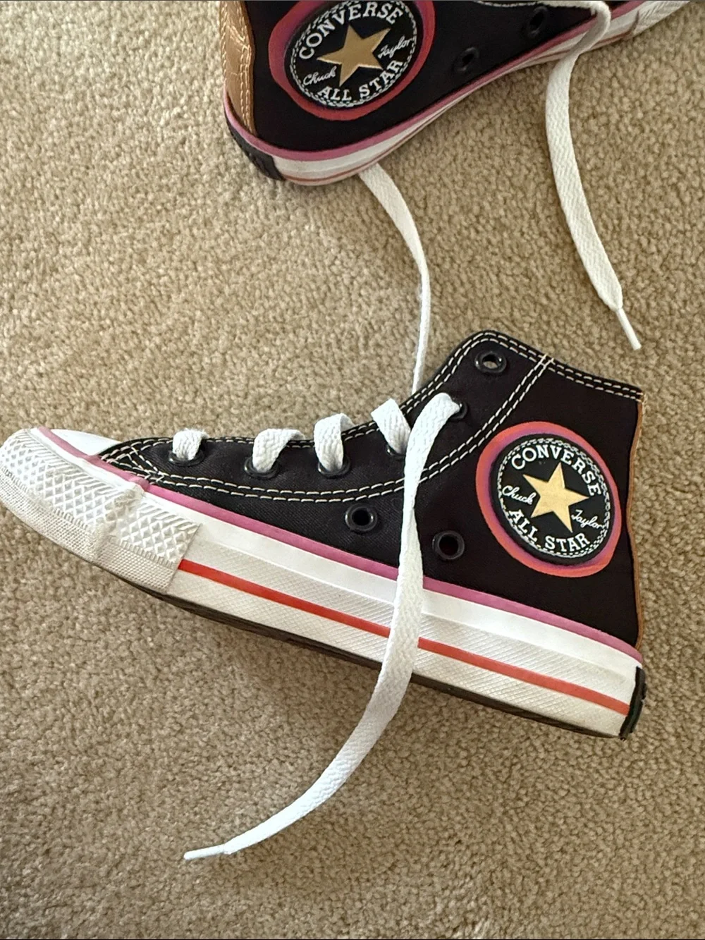 Girls Willy Wonka Converse Brown High Tops - special edition!